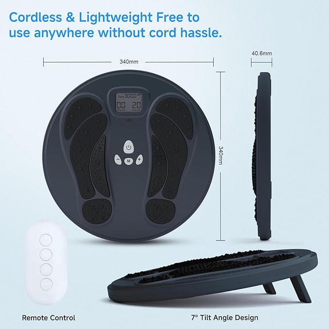 FDA Cleared - Electronic Muscle Stimulator for Neuropathy Foot Leg Massage, EMS Foot Massager for Pain Relief & Muscle Relaxation, PMS/TENS Feet Stimulator for Circulation, for Dad Mum Elder Gifts