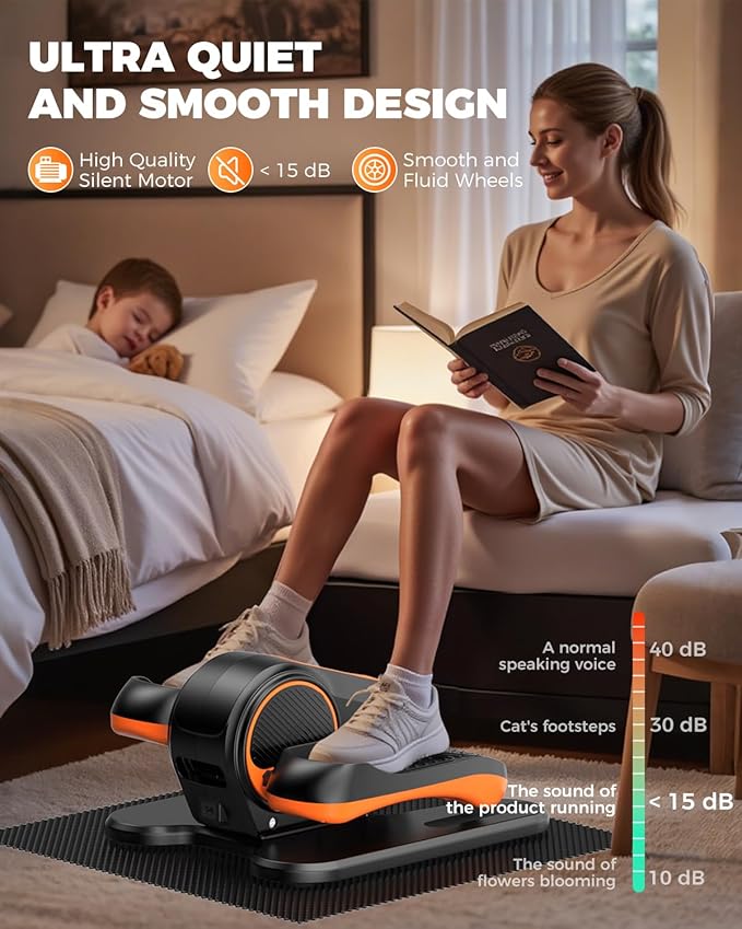 Under Desk Elliptical Machine, Ellipse Leg Exerciser as Seen on TV, LCD Display & 12 Adjustable Speed Ellipse Fit, Portable & Quiet Foot Pedal Exercise Machine, Mini Eclipse Leg Exerciser for Seniors