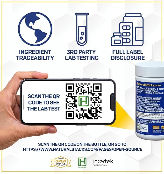 Saffron Supplement with Vitamin B3 - Mood Support Supplement - 14mg Saffron Extract & 62mg Vitamin B3 Niacin - Mood Bites for Stress Relief - Clinically Tested Affron - 30 Citrus Peach Chewables