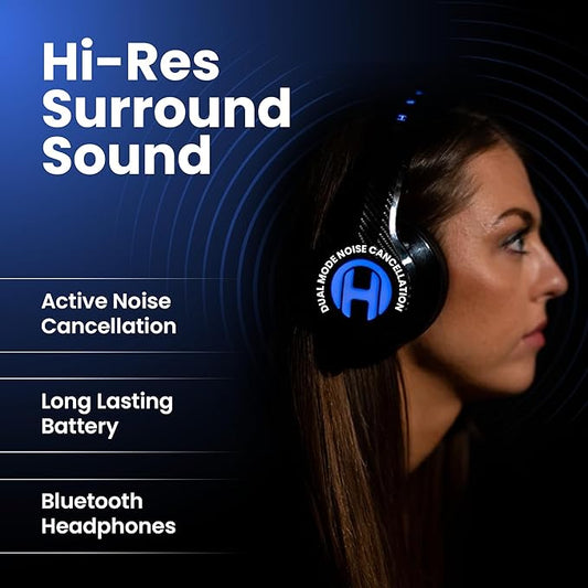 Noise Cancelling Bluetooth Gaming Headphones - Dirac 3D Surround with 30+ Hr Battery, Touch Controls and RGB - Wireless Gaming Headsets for PS5, Xbox, PC, Switch & Mobile