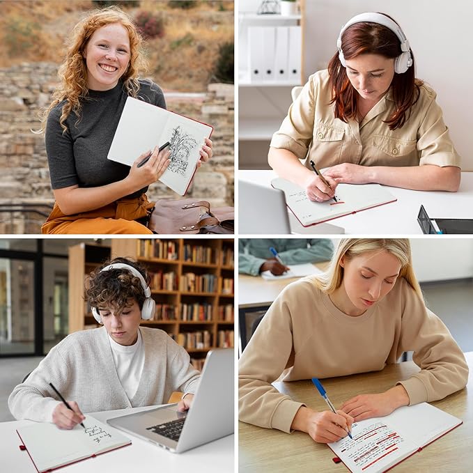 Lined Journal Notebooks for Work, Travel, College, (A5 Size 100 GSM Thick Paper) - Classic Ruled, Hardcover Notepad for Writing 160 Pages, 5.5 x 8.3 inch, Multipack Journals