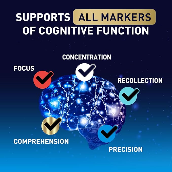 Brain Supplements for Memory and Focus with Phosphatidylserine, Nootropic Memory Supplement Gummy for Brain Health, Concentration, Mental & Cognitive Support, Focus Vitamins with B6 & B12-60 Gummies