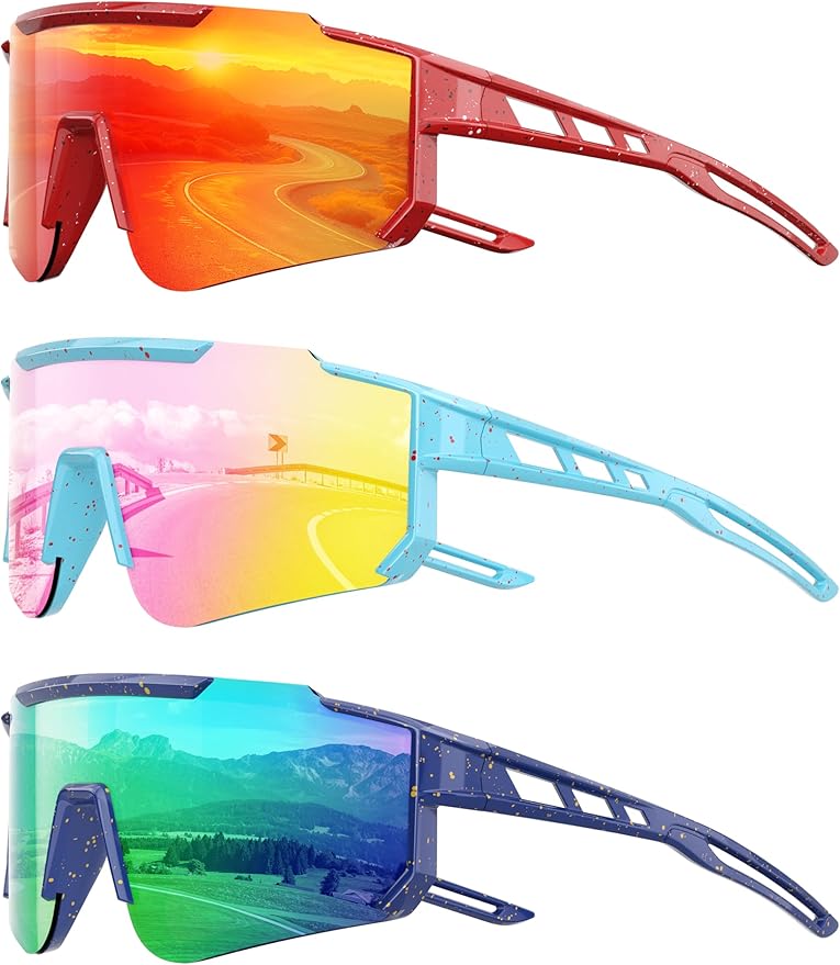 Kids Polarized Baseball Sunglasses for Boys Girls - Youth Softball Cycling Sports Sunglasses UV Protection Goggles