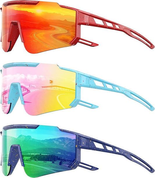 Kids Polarized Baseball Sunglasses for Boys Girls - Youth Softball Cycling Sports Sunglasses UV Protection Goggles