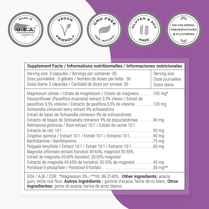 Supersmart - Stress Relief Formula (All-in-1) - 100% Natural Supplement - with Passion Flower, Polygala Tenuifolia | Non-GMO & Gluten Free - 90 Vegetarian Capsules