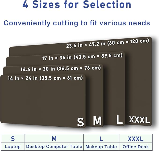 Boutilon Leather Desk Pad Protector,Non-Slip Mouse Pad,Laptop Desk Pad,Office Mouse Mat,Waterproof Leather Desk Blotter,Desk Writing Pad for Office and Home (M-Coffee,30"x14")