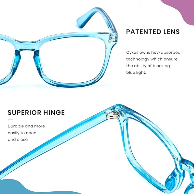 Cyxus Blue Light Glasses for Men Women Reduce Eye Strain UV Blocking for Computer Screen 8082