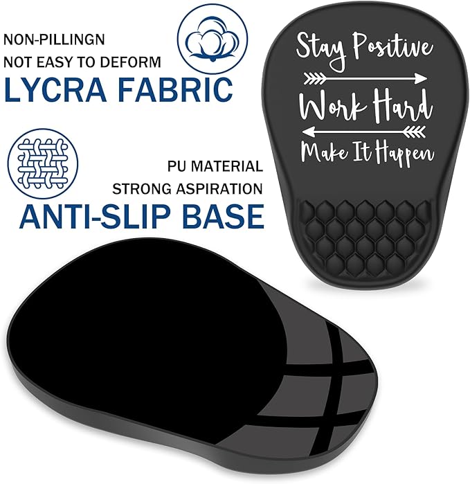 Ergonomic Mouse Pad Wrist Support, with Memory Foam & Non-Slip PU Base, Comfortable Massage Design Mouse Pad Relieve Wrist Fatigue&Pain, Suitable for Computer, Office and Home(04Inspirational Quote)