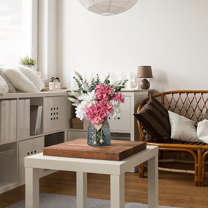 Leftover Faux Flowers in Vase,Artificial Flowers in Vase,Table Centerpieces for Dining Room,Flower Centerpieces for Tables,Fake Flowers,Kitchen Decor,Coffee Table Decor