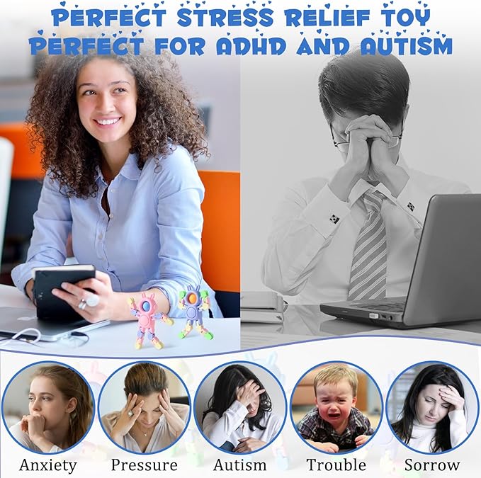 Transformable Fidget Spinners 24 Pcs Rabbit Toys for Kids Birthday Gifts Party Favors and Adults Stress Relief Sensory Toys for Boys and Girls Fingertip Gyros for ADHD Autism for Kids Gifts