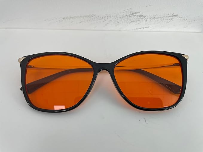 Bloomoak Cat-Eye Blue-Light Glasses | 99% Filter Amber Lens |Oversized frames Make you Look Younger| Sleep & Gaming