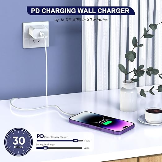 Long iPhone Charger Cord,[Apple MFi Certified]2 Pack 20W Type C Phone Charger Block 6FT USB C to Lightning Charging Cable for Apple iPhone 14/14 Pro Max/13 Pro/13/12 Mini/12 Pro Max/11 Pro Max/XS/iPad