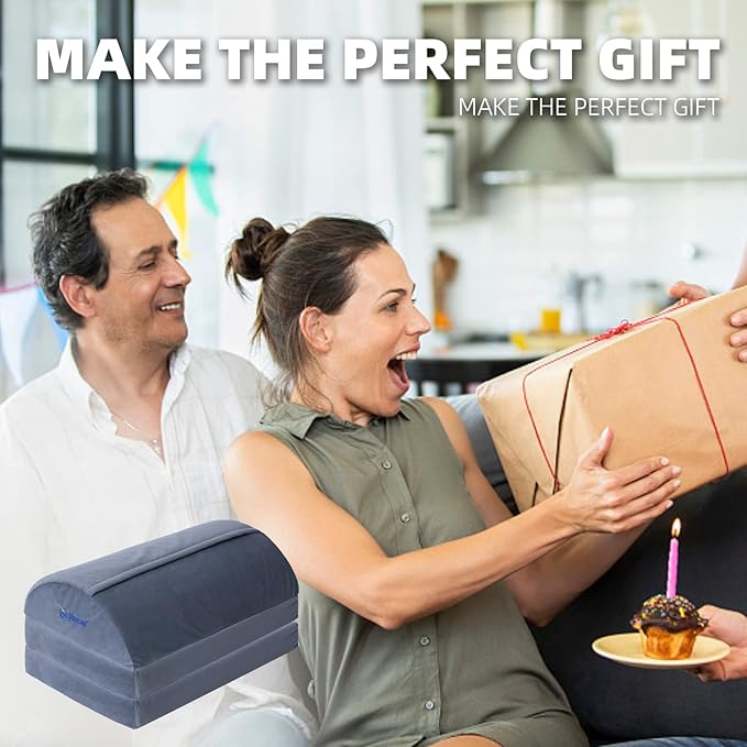 Footrest for Under Desk Ergonomic Comfortable Foot Stool with 2 Adjustable Heights, Suitable for Office, Home Car Foot Rest, Grey