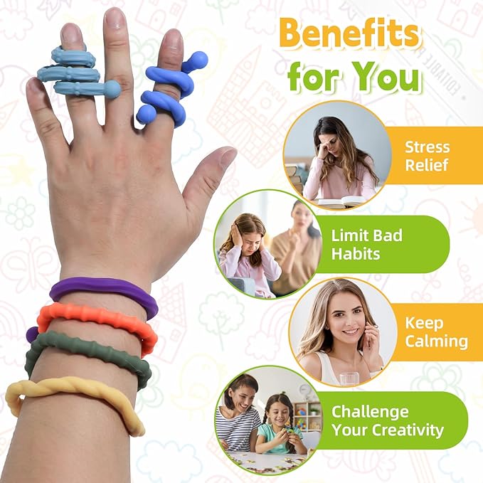 6 Pack Sensory Stick,Fidget Toys,Textured Calming Sensory Toys for Autism Kids, Anxiety Relief for Activities Essential,Stimulating & Addictive Toys for Kids Students