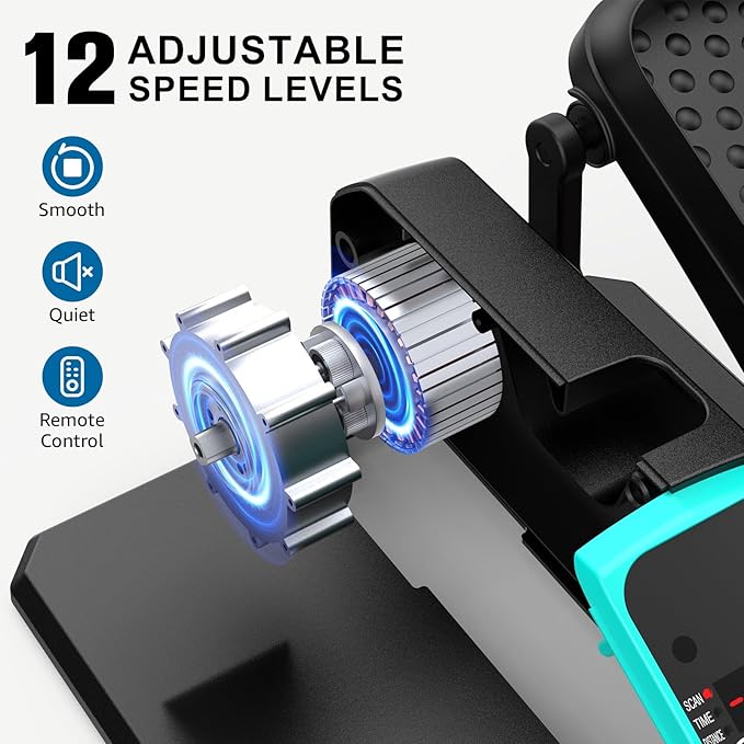 VIVURN-018 Under Desk Elliptical 5 Mode 12 Speed Low Impact Mini Electric Leg Exerciser As Seen on TV While Sitting for Seniors with Non-Slip Mat Quiet&Portable Seated Elliptical for Home and Office