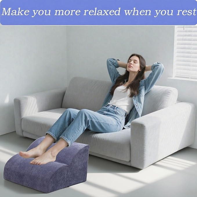 Foot Rest for Under Desk at Work.Multifunctional 3-Tier Foot Stool,with Washable Footrest.for Under Desk,Office Chair Gaming Chair & Sofa,Leg Elevation Pillow,Supports Posture-Blue