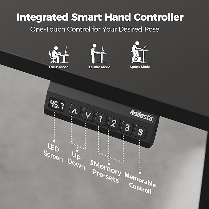 Agilestic 63 x 55 Inch L Shaped Standing Desk Adjustable Height, Corner Standing Desk, Sit Stand Up Computer Table, Splice Board, Black