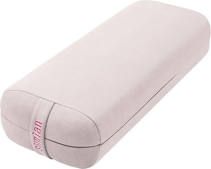 Simian Premium Meditation Bolster - Rectangular Support Cushion with Velvet Cover, Washable, for Restorative & Yin Yoga