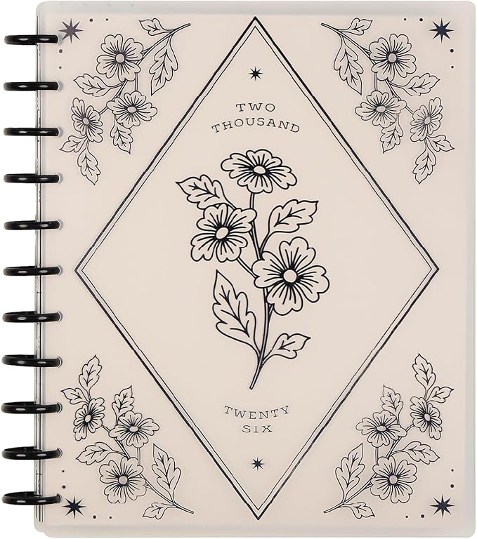 Happy Planner Disc-Bound Planner Jan.–Dec. 2026, Includes 3 Extra Months and 2 Sticker Sheets, Big Size, 8.5" x 11", Dashboard Layout, Ink & Ivy