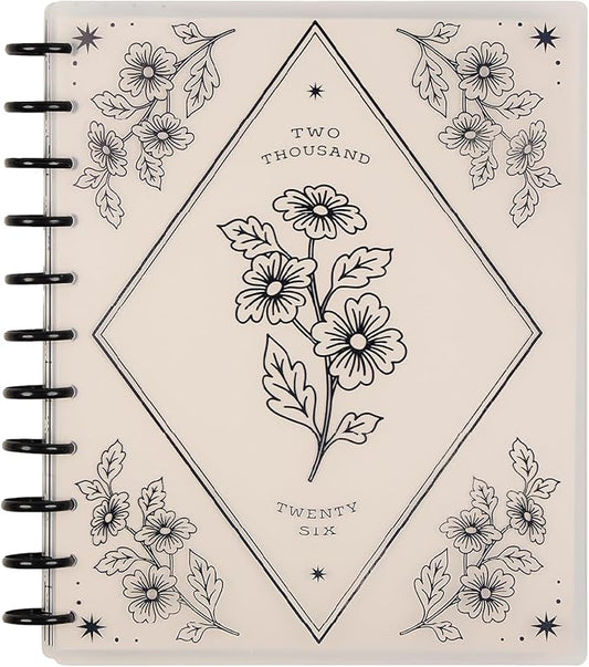 Happy Planner Disc-Bound Planner Jan.–Dec. 2026, Includes 3 Extra Months and 2 Sticker Sheets, Big Size, 8.5" x 11", Dashboard Layout, Ink & Ivy