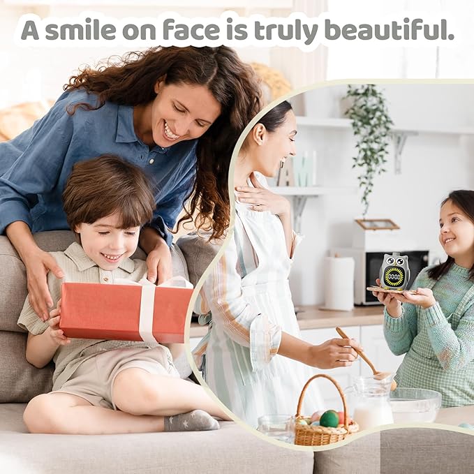 Grey Big-Eyed Owl Visual Timer for Kids,Classroom Timer, Time Out Timer,Up to 99Minutes Small Visual Timer,for Yoga,for Kitchen