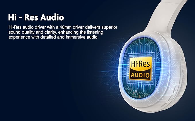 Fisher Active Noise Cancelling Headphones, Over Ear Wireless Bluetooth 5.3 w Microphone, Lightweight Comfortable Headset for Home Travel, 16H Playtime, Rechargeable, Hi-Res Sound Audio, Deep Bass