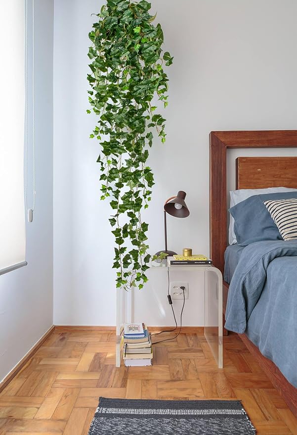 Hollyone Artificial Hanging Plants 6FT Fake Ivy Vine Faux Ivy Leaves Hanging Plant Greenery for Wall House Room Patio Indoor Outdoor Home Shelf Office Wedding Decor