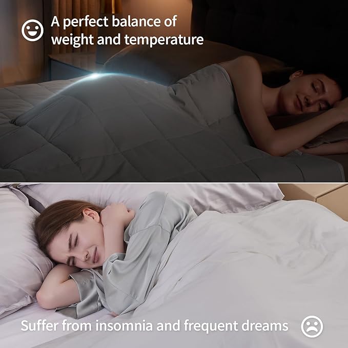 anfie Modern Weighted Blanket (88x104-25lb, Stone Grey), Ultra Soft Polyester, Cooling, 25 lbs, King Size, Machine Washable, Bagged, Lightweight, Unisex