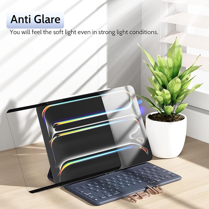 2 Pack Magnetic Paperfilm for iPad Pro 13 Inch 7th (2024, M4), Feel Like Writing Drawing On Paper, Matte Removable Anti Glare Fingerprint Screen Protector Blue Light Filter