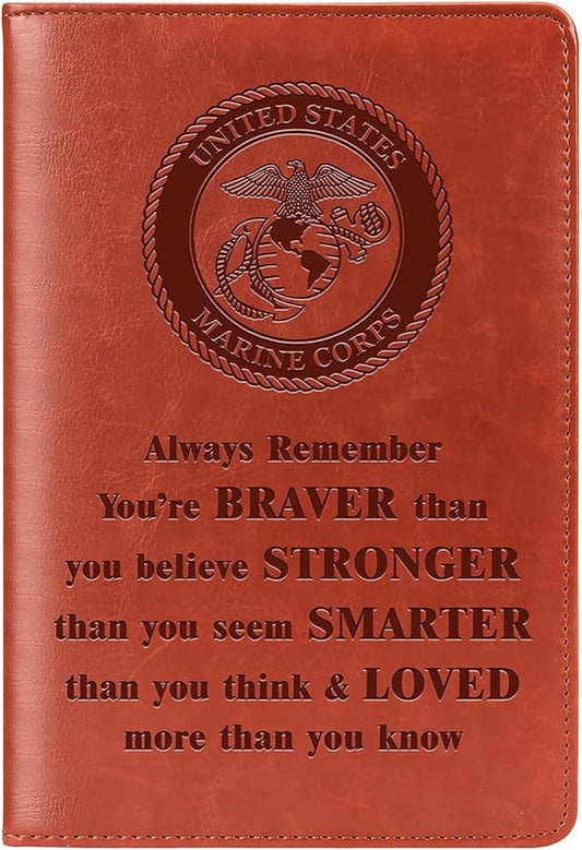 Marine Gift Marine Corps Notebook Always Remember You Are Braver Military Deployment Gift Appreciation Gift for Marine Inspiration Gift Military Notebook(Always-MARINE CORPS)