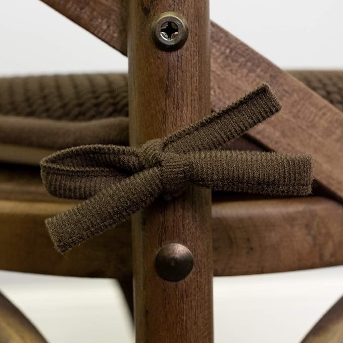 Sweet Home Collection Chair Cushion Memory Foam Pads with Ties Honeycomb Pattern Slip Non Skid Rubber Back Rounded Square 16" x 16" Seat Cover, 12 Pack, Chocolate Brown 12 Pack