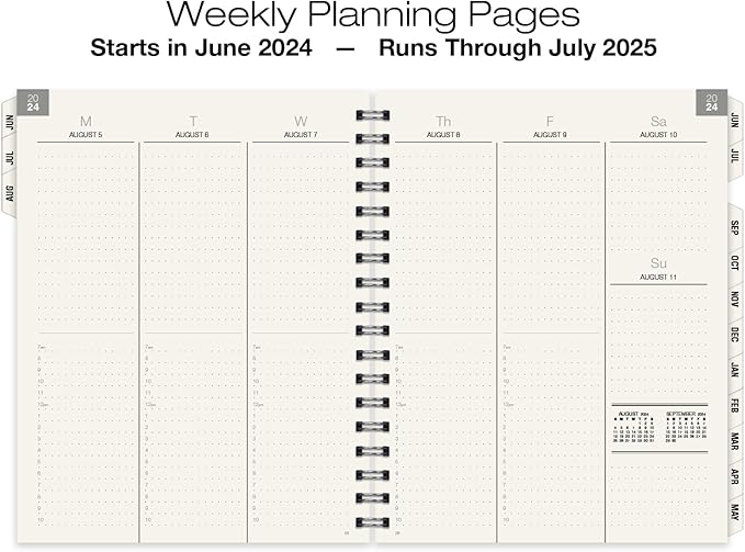 Global Printed Products Essential 8.5"x11" Monthly & Weekly 2024-2025 Planner - (8.5" x 11" - June 2024 Through July 2025)