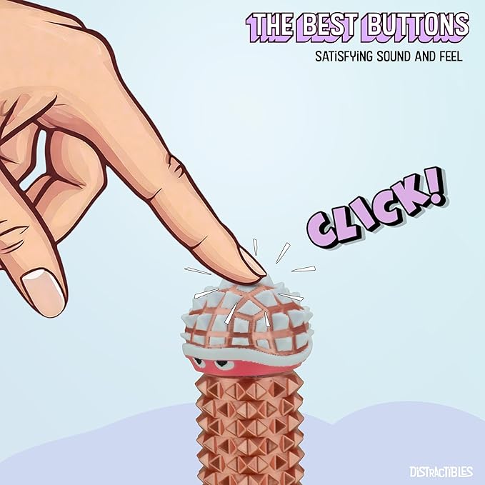 Shelly - Sensory Fidget Toy, Textured Pain Stim Device, Stress Relief for Focus and Concentration (Neon Rosé)