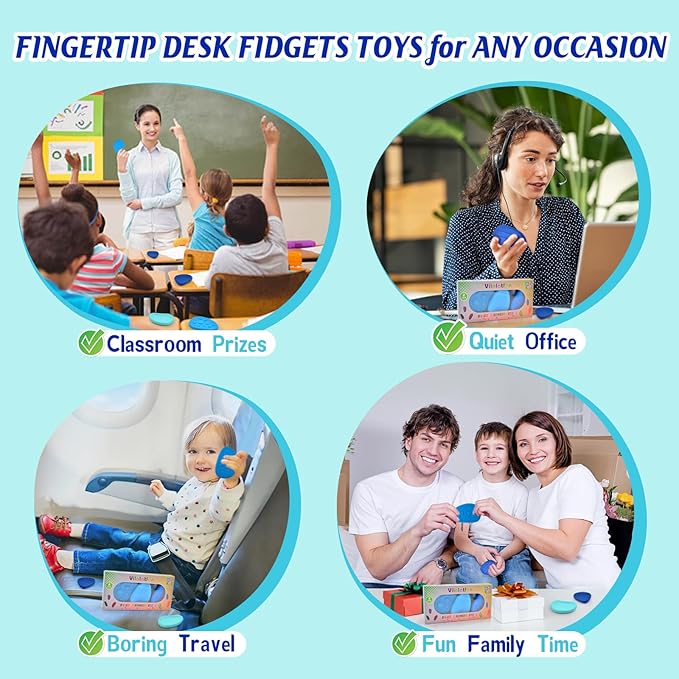 Fidget Toys Sensory Stones for Kids and Adults,6 PCS Texture Worry Stone for Anxiety Autism Teen Calm Down & ADHD Stress Relief,Quiet Fidgets for Classroom Small Prizes Gifts for Travel Toy