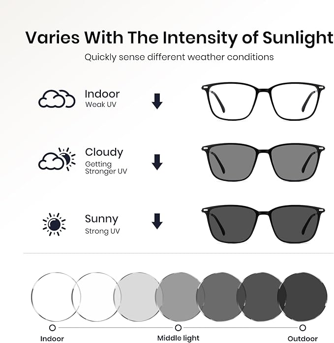 Cyxus Blue Light Blocking Glasses Men Women Computer Gaming Glasses Rectangle UV400 Photochromic glasses 8208i02