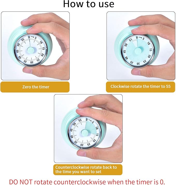 LAOPAO Kitchen Countdown Timer - Magnetic Mechanical Timer, No Battery Required