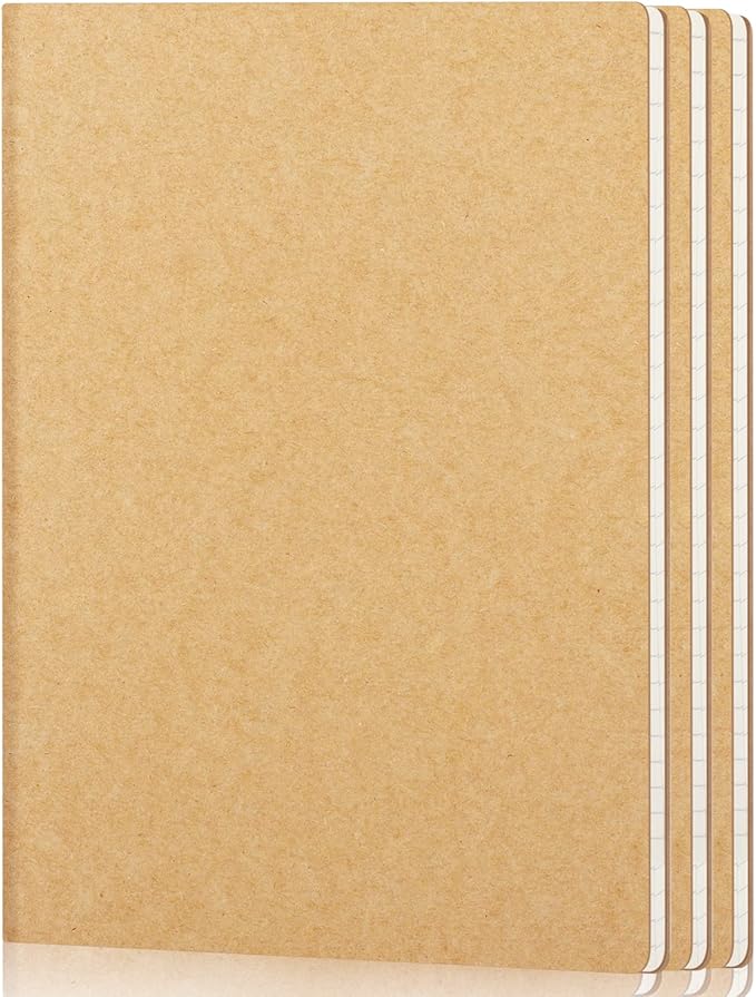 EUSOAR Notebooks College Ruled, 3 Pack A4 11" x 8-1/2", 40 Sheets/ 80 Pages, 100gsm Thick Paper, Notebook Bulk Journal Line Writing Pads, Drawing Sketchbook Subject for Office Business Work Supplies