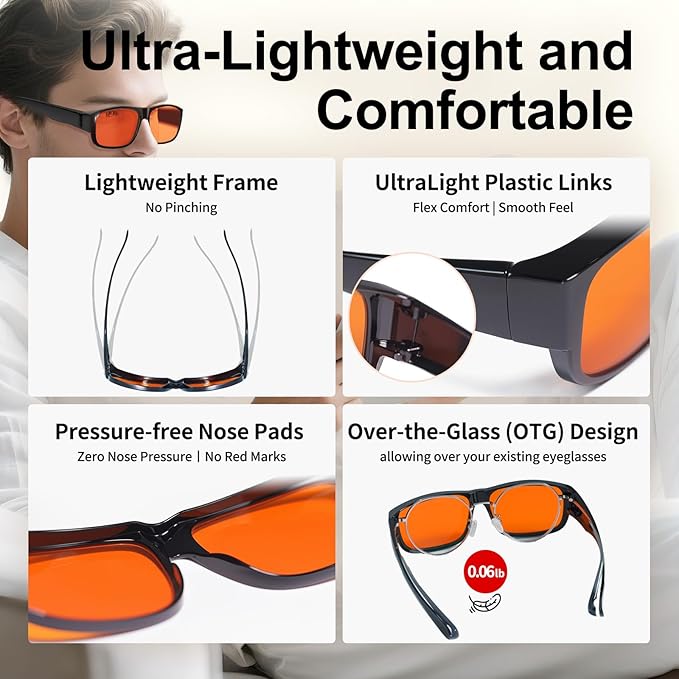 Blue Light Blocking Glasses, 99.9% Blue Light Filter Glasses, Anti Eye Fatigue for Gamers and Office Workers, Experience Comfort for Computers, Smartphones, and TVs