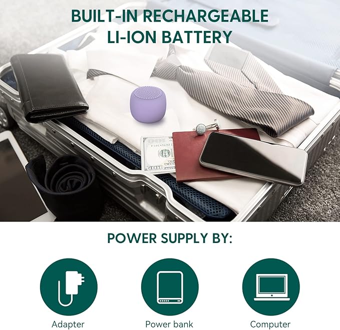 White Noise Machine Babelio Mini Sound Machine for Adults Kids Baby | 15 Non-looping Sounds | Timer | Easy to Pocket and Travel - Purple