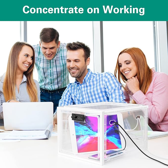 iBune Large Medication Lock Box, Lockable Medicine Storage Box for Medicine Safe/Phone/Refrigerator/Personal Items/Home/Office/Dorm, White