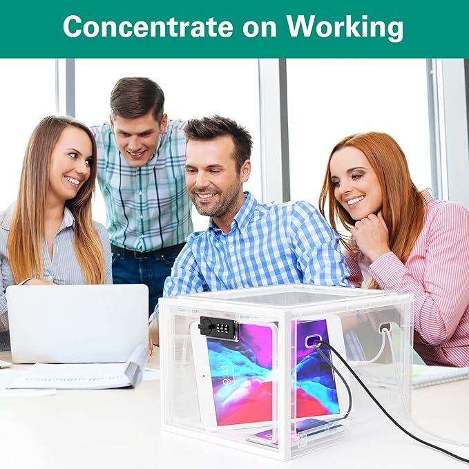 iBune 2 Pack Large Medication Lock Box, Lockable Medicine Storage Box for Medicine Safe/Phone/Refrigerator/Personal Items/Home/Office/Dorm, White