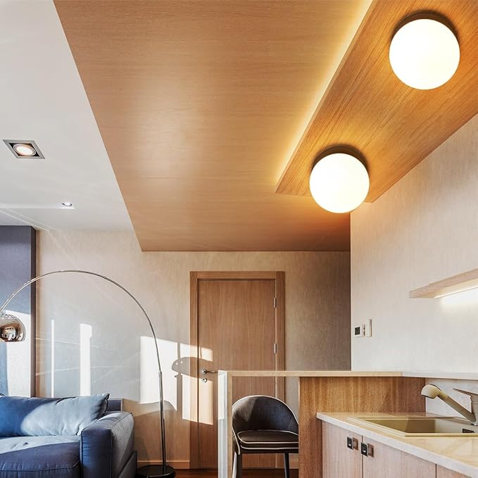 Wall Sconces, 1 Light Modern Globe Sconce in Matte Black, Wall Light for Bedroom Bathroom Living Room & Hallway Vanity Lighting, Ceiling Light Fixture