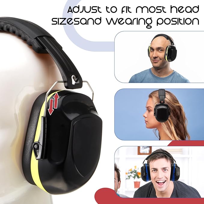 Amylove 12 Pcs Kids Ear Protection Noise Cancelling Headphones Ear Muffs Bulk 27db Adult Noise Reduction Hearing Earmuff(Universal Fit (kids & Adults),Shooting Style,Black Color)