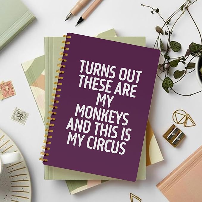 EKGJW Funny Notebooks for Work,Violet Aesthetic Journal, Funny Boss Day Gifts, Boss Gifts for Men Women, Funny Gifts for Boss, Boss Office Decor, Spiral Notebook 5.5x8.3 Inch