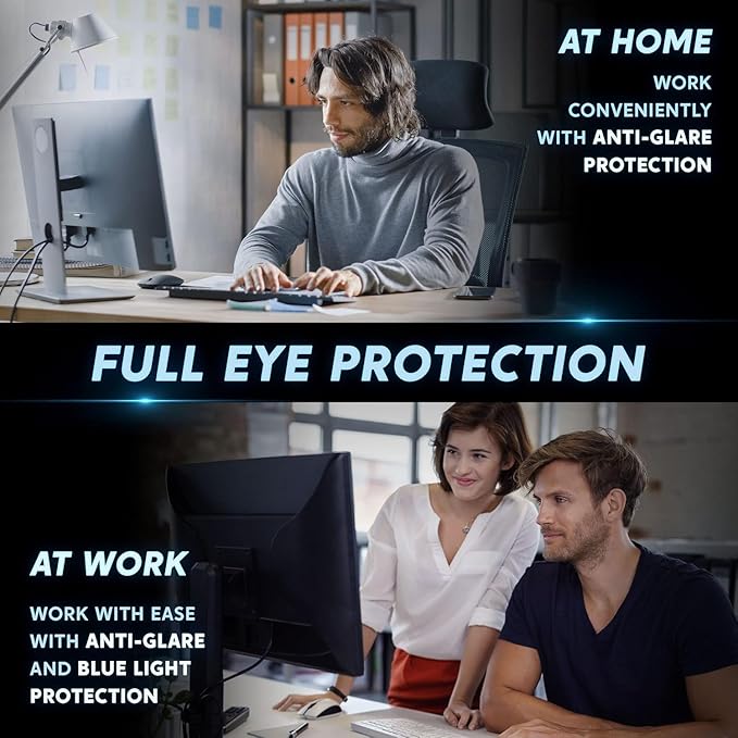 [2 Pack] 24 Inch Computer Privacy Screen Filter for 16:9 Aspect Ratio, Eye Protection, Anti-Glare, Anti-Blue Light Computer Monitor Privacy Filter, Removable Anti-Scratch 24in Protector Film