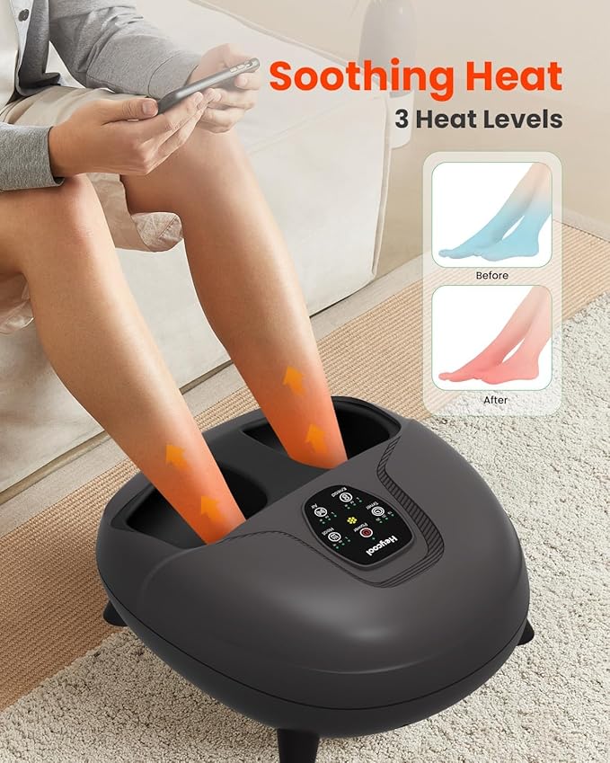 Shiatsu Foot Massager Machine with Heat,Feet Massager for Plantar Fasciitis Neuropathy, Soles & Instep Heating, Remote Control, Up to Men Size 14, Gift for Mom Dad