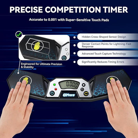 Speed Cube Timer, Cube Race Stack Competition Accuracy to 0.001 Seconds, Speed Stacks Timer with Display, Great Gift for Boys and Girls