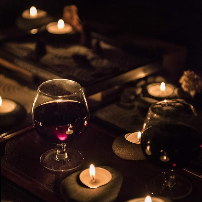Handmade Zen Garden Pebbles Candle Holder Set with Zen Garden Tools, Sand, Base Tray and Free Accessories