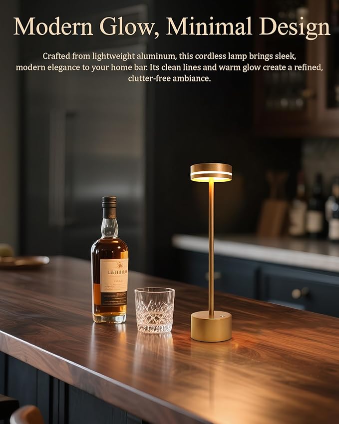 2 Pack Cordless Table Lamp Rechargeable, 3 Way Dimmable Touch Lamp & 5000mAh Battery Operated, Portable Metal Light for Reading/Office/Bedroom/Dining/Nightstand/Gift for Home Décor – Rose Gold