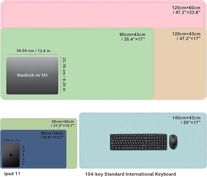 Large Desk Pad 35.4" x 17", Non-Slip Desk Mat with PU Leather & Natural Cork, Waterproof Writing Desk Natural Cork, Computer Mat Desk Protector for Office Home, Purple Pink